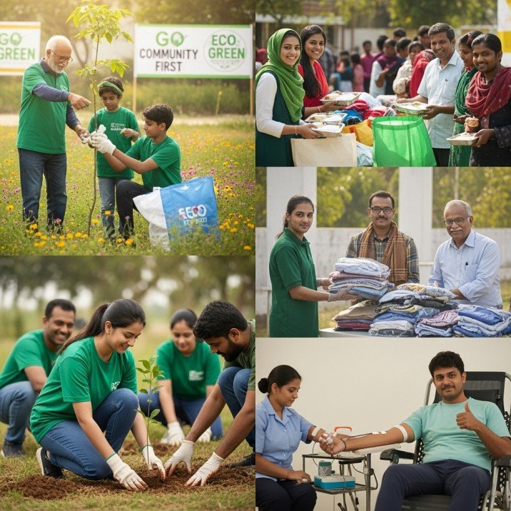Volunteers planting trees